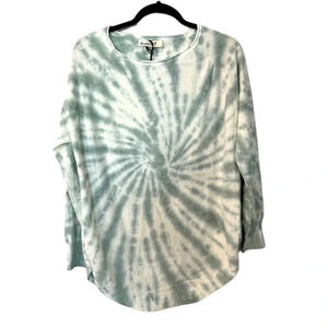 BlankNYC Women’s Long Sleeve Tie Dye Rounded Hem Crewneck Casual Shirt Sz XS NWT